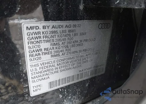 2023 Audi Q7 Prestige 55 Tfsi Quattro Tiptronic из США, поврежденный, VIN WA1VXBF71PD003083